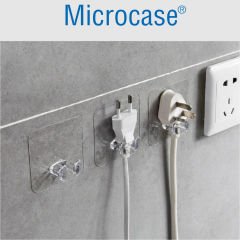 Microcase Güçlü Plastik  Yapışkanlı  Suya Dayanıklı Banyo Mutfak Eşya Havlu Vb Ürün Priz Askılığı 1 Adet -Şeffaf AL4268