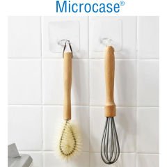 Microcase Güçlü Plastik  Yapışkanlı  Suya Dayanıklı Banyo Mutfak Eşya Havlu Vb Ürün Priz Askılığı 1 Adet -Şeffaf AL4268
