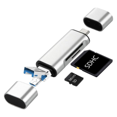 Microcase 3in1 Type C Usb Kart Okuyucu Micro Sd Kart Çevirici Dönüştürücü Adaptör - AL5090