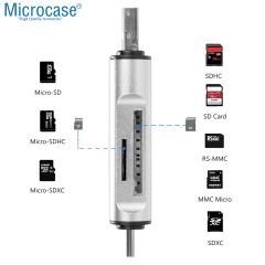 Microcase 3in1 Type C Usb Kart Okuyucu Micro Sd Kart Çevirici Dönüştürücü Adaptör - AL5090