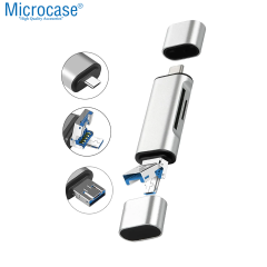 Microcase 3in1 Type C Usb Kart Okuyucu Micro Sd Kart Çevirici Dönüştürücü Adaptör - AL5090