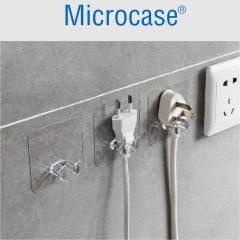 Microcase Güçlü Plastik  Yapışkanlı  Suya Dayanıklı Banyo Mutfak Eşya Havlu Vb Ürün Priz Askılığı 2 Adet -Şeffaf AL4268