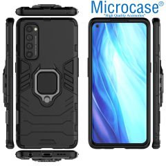 Microcase Oppo Reno 4 Pro 4G Batman Serisi Yüzük Standlı Armor Kılıf - Siyah