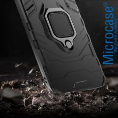 Microcase Oppo Reno 4 Pro 4G Batman Serisi Yüzük Standlı Armor Kılıf - Siyah