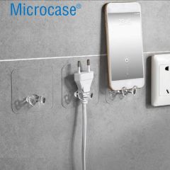 Microcase Güçlü Plastik  Yapışkanlı  Suya Dayanıklı Banyo Mutfak Eşya Havlu Vb Ürün Priz Askılığı 3 Adet -Şeffaf AL4268
