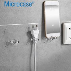 Microcase Güçlü Plastik  Yapışkanlı  Suya Dayanıklı Banyo Mutfak Eşya Havlu Vb Ürün Priz Askılığı 5 Adet -Şeffaf AL4268
