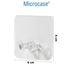 Microcase Güçlü Plastik  Yapışkanlı  Suya Dayanıklı Banyo Mutfak Eşya Havlu Vb Ürün Priz Askılığı 5 Adet -Şeffaf AL4268