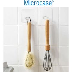 Microcase Güçlü Plastik  Yapışkanlı  Suya Dayanıklı Banyo Mutfak Eşya Havlu Vb Ürün Priz Askılığı 5 Adet -Şeffaf AL4268