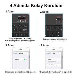 Microcase Samsung Galaxy Tab A 8.0 Inch 2019 T295 T295 T297 2in1 Set Alfa Armor Standlı Kılıf + Bluetooth Klavye - AL81113