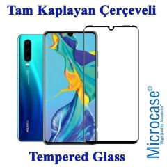 Huawei P30 0.2 mm İnce Silikon Kılıf + Tam Kaplayan Cam