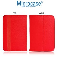 Microcase iPad Mini 4 Delüx Serisi Universal Standlı Deri Kılıf - Kırmızı