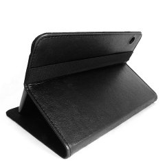 Microcase Huawei Mediapad T3 10 9.6 inch Alfa Book Case PU Deri Standlı Kılıf - Siyah + Nano Esnek Ekran Koruma Filmi