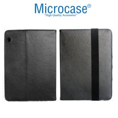 Microcase Huawei Mediapad T3 10 9.6 inch Alfa Book Case PU Deri Standlı Kılıf - Siyah + Nano Esnek Ekran Koruma Filmi