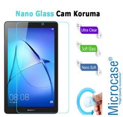 Microcase Huawei Mediapad T3 10 9.6 inch Alfa Book Case PU Deri Standlı Kılıf - Siyah + Nano Esnek Ekran Koruma Filmi