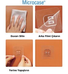 Microcase Güçlü Plastik  Yapışkanlı  Suya Dayanıklı Banyo Mutfak Eşya Taşıma Raf Askılığı 1 Adet -Şeffaf AL4269