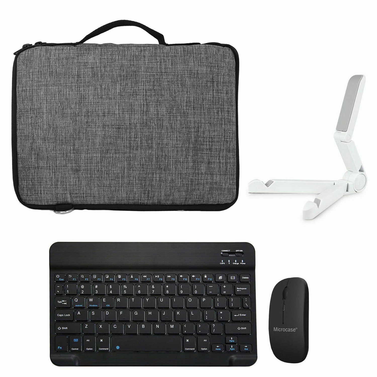 Microcase Samsung Galaxy Tab A9 SM-X110 8.7 inch Tablet   Tablet Çanta + Bluetooth Klavye + Mouse + Tablet Standı - AL8112