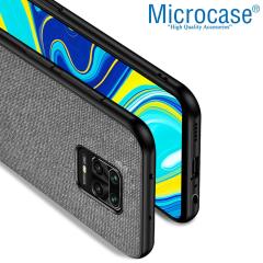 Microcase Xiaomi Redmi Note 9S Fabrik Serisi Kumaş Desen Kılıf - Gri