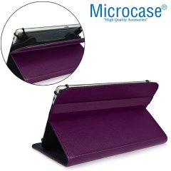 Microcase iPad Mini 4 Delüx Serisi Universal Standlı Deri Kılıf - Mor