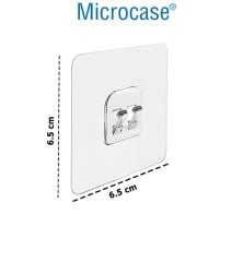 Microcase Güçlü Plastik  Yapışkanlı  Suya Dayanıklı  Banyo Mutfak Eşya Taşıma Raf Askısı 2 Adet -Şeffaf AL4269