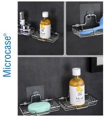 Microcase Güçlü Plastik  Yapışkanlı  Suya Dayanıklı  Banyo Mutfak Eşya Taşıma Raf Askısı 2 Adet -Şeffaf AL4269