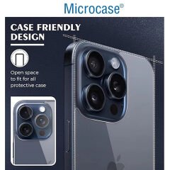 Microcase iPhone 15 Pro Arka Kapak için Tempered Glass Cam Koruma - AL3270