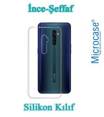 Microcase Oppo Reno 2Z Ultra İnce 0.2 mm Soft Silikon Kılıf + Tam Kaplayan Çerçeveli Cam