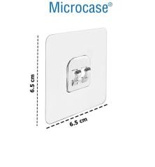 Microcase Güçlü Plastik  Yapışkanlı  Suya Dayanıklı  Banyo Mutfak Eşya Taşıma Raf Askısı 3 Adet -Şeffaf AL4269