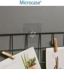 Microcase Güçlü Plastik  Yapışkanlı  Suya Dayanıklı  Banyo Mutfak Eşya Taşıma Raf Askısı 3 Adet -Şeffaf AL4269