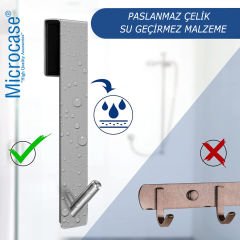 Microcase  Taşınabilir  Paslanmaz Çelik Metal Banyo Duşakabin Mutfak vb. Alanlar için Dikey Askılık-AL4836 1 Adet