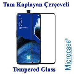 Microcase Oppo Reno 2Z Ultra İnce 0.2 mm Soft Silikon Kılıf + Tam Kaplayan Çerçeveli Cam