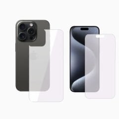 Microcase iPhone 15 Pro Ön ve Arka Tempered Glass Cam Koruma - AL3271