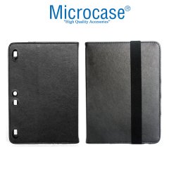 Microcase Lenovo Tab 2 A10-70 Alfa Book Case PU Deri Standlı Kılıf - Siyah + Nano Esnek Ekran Koruma Filmi