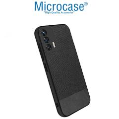 Microcase Realme GT 5G Fabrik Serisi Kumaş Desen Kılıf - Siyah