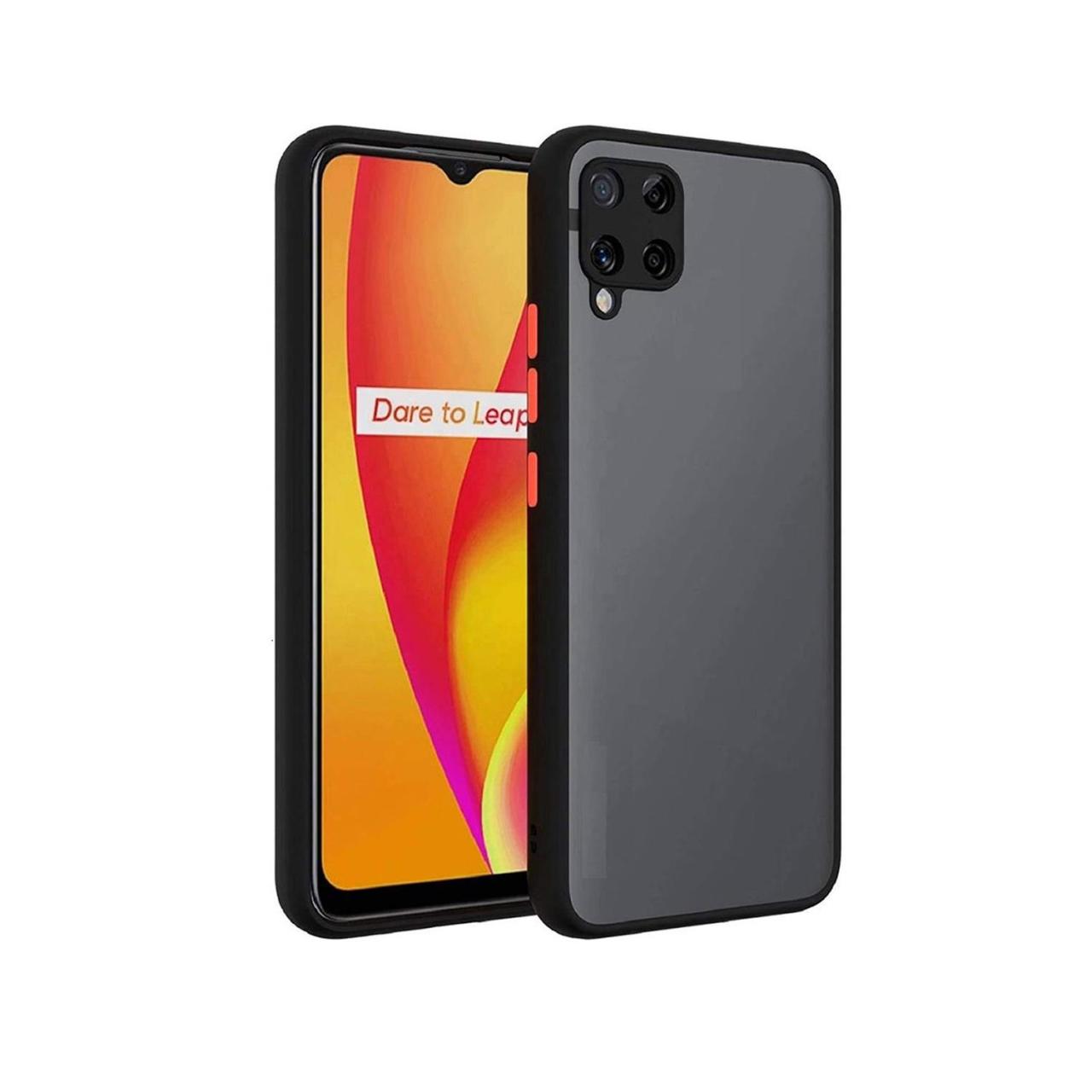 Microcase Samsung Galaxy M22 4G London Serisi Darbeye Dayanıklı Kılıf - Buzlu Siyah