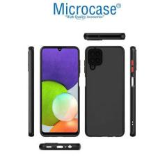 Microcase Samsung Galaxy M22 4G London Serisi Darbeye Dayanıklı Kılıf - Buzlu Siyah