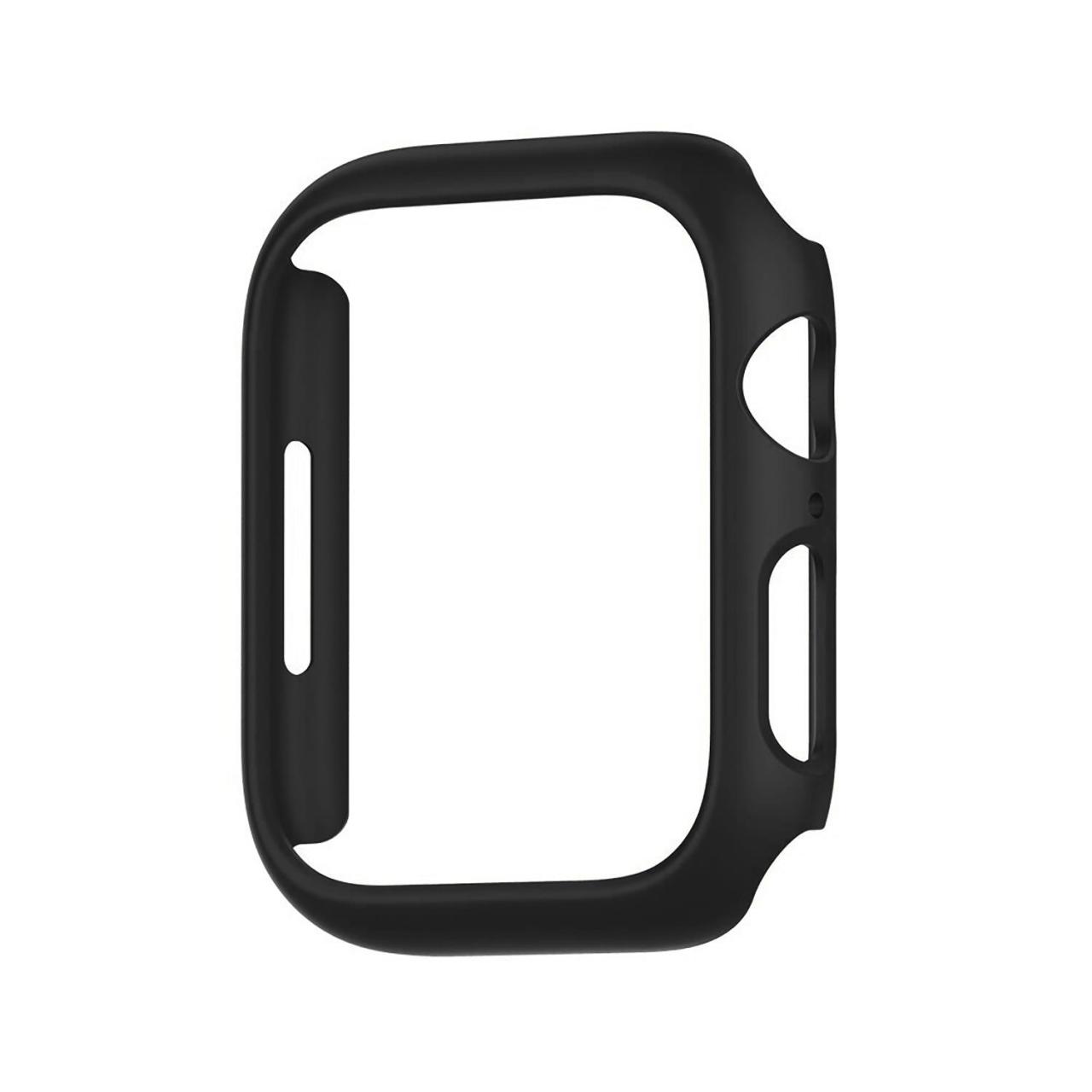 Microcase Apple Watch 7 45 mm Önü Açık Sert Plastik Kılıf - Siyah KN03