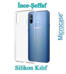 Samsung Galaxy A60 0.2 mm İnce Silikon Kılıf + Tam Kaplayan Cam