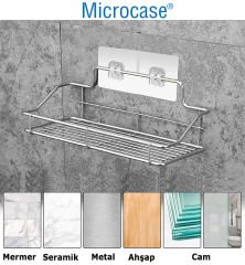 Microcase Güçlü Plastik  Yapışkanlı  Suya Dayanıklı  Çift Başlı  Banyo Mutfak Eşya Taşıma Raf Askılığı 1 Adet -Şeffaf AL4270