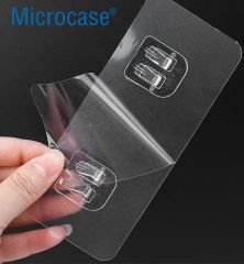 Microcase Güçlü Plastik  Yapışkanlı  Suya Dayanıklı  Çift Başlı  Banyo Mutfak Eşya Taşıma Raf Askılığı 1 Adet -Şeffaf AL4270