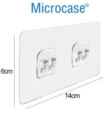 Microcase Güçlü Plastik  Yapışkanlı  Suya Dayanıklı  Çift Başlı  Banyo Mutfak Eşya Taşıma Raf Askılığı 1 Adet -Şeffaf AL4270