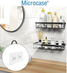 Microcase Güçlü Plastik  Yapışkanlı  Suya Dayanıklı  Çift Başlı  Banyo Mutfak Eşya Taşıma Raf Askılığı 1 Adet -Şeffaf AL4270
