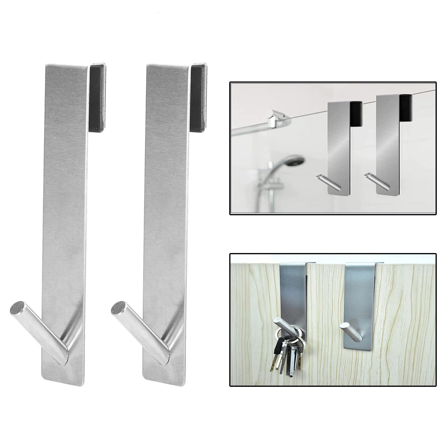 Microcase   Taşınabilir  Paslanmaz Çelik Metal Banyo Duşakabin Mutfak vb. Alanlar için Dikey Askılık-AL4836 2 Adet