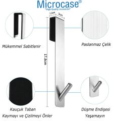 Microcase   Taşınabilir  Paslanmaz Çelik Metal Banyo Duşakabin Mutfak vb. Alanlar için Dikey Askılık-AL4836 2 Adet