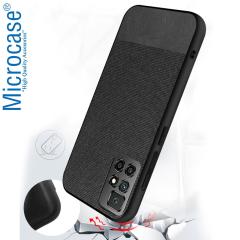 Microcase Xiaomi Redmi Note 11 4G Fabrik Serisi Kumaş Desen Kılıf - Siyah