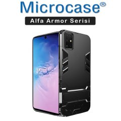 Microcase Samsung Galaxy Note 20 Alfa Armor Standlı Perfect Koruma Kılıf - Siyah