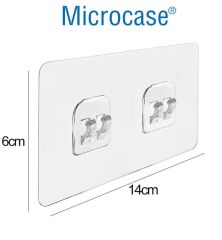 Microcase Güçlü Plastik  Yapışkanlı  Suya Dayanıklı  Çift Başlı  Banyo Mutfak Eşya Taşıma Raf Askılığı 2 Adet -Şeffaf AL4270