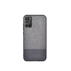 Microcase Xiaomi Redmi Note 11 4G Fabrik Serisi Kumaş Desen Kılıf - Gri