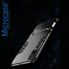 Microcase Samsung Galaxy Note 20 Ultra Alfa Armor Standlı Perfect Koruma Kılıf - Siyah