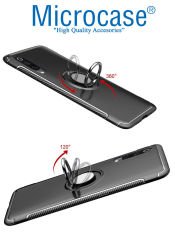 Microcase Xiaomi Mi 9 Explorer Yüzük Standlı Armor Silikon Kılıf + Tempered Glass Cam Koruma (SEÇENEKLİ)