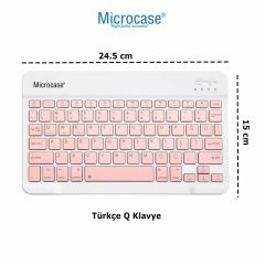 Microcase TCL TAB 10 Gen2 10.4 inch Tablet  Tablet Çanta + Bluetooth Klavye + Mouse + Tablet Standı - Pembe AL8127